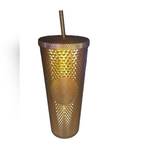 Starbucks cup studded golden bronze